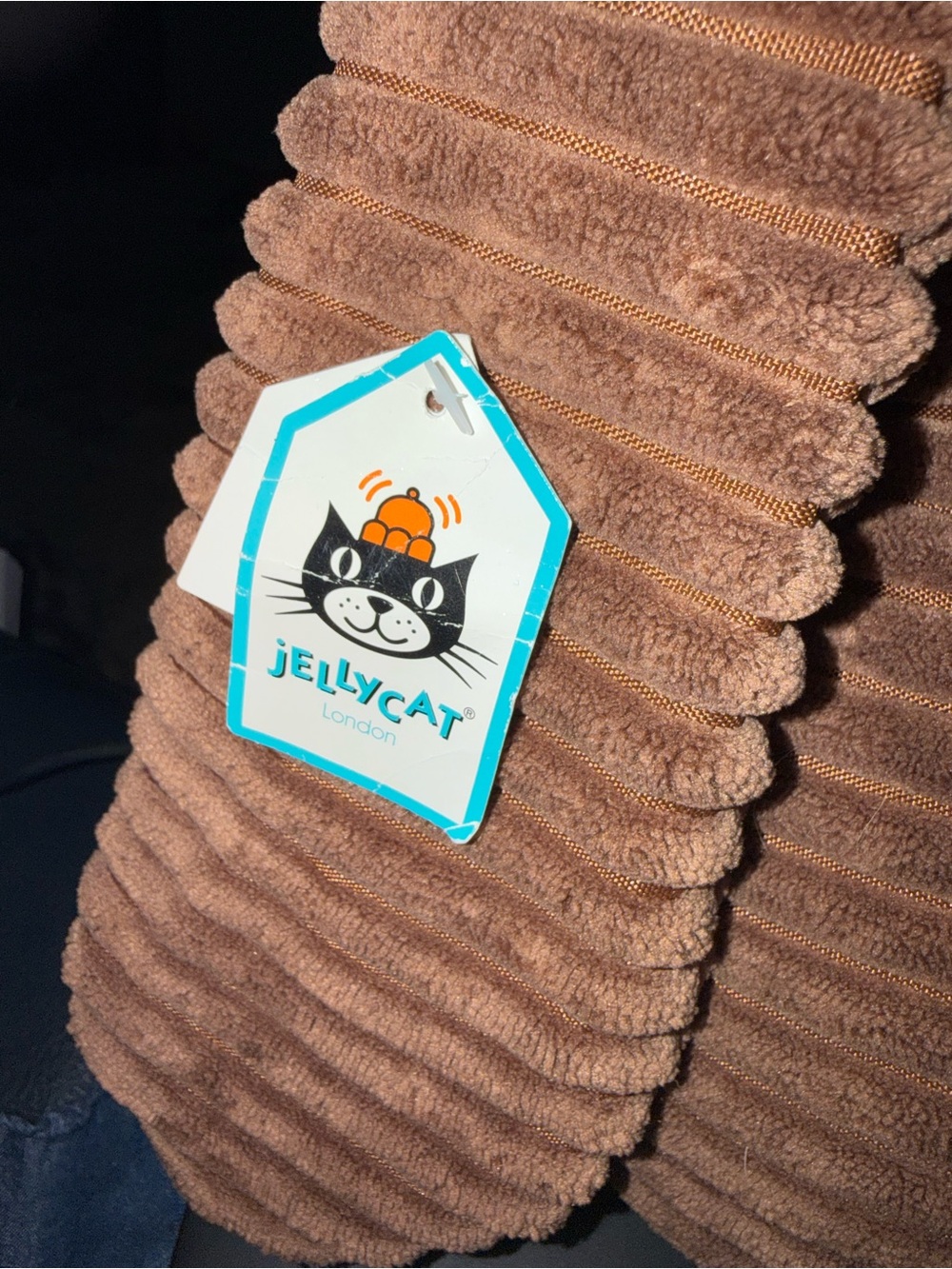 Jellycat Brown & Cream Cord Plush Dog Toy - Squeaky Hound Medium Cordy Roy Hound - Picture 4 of 6